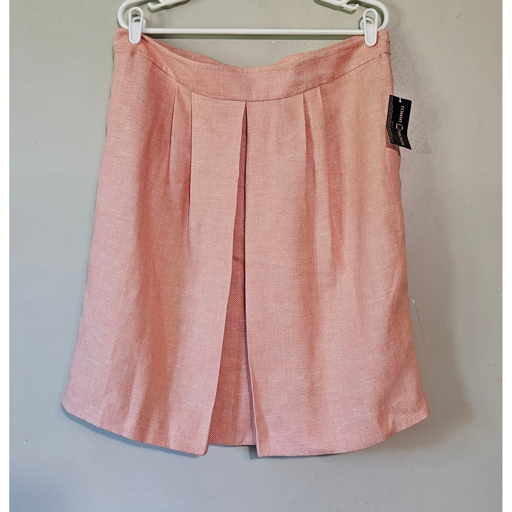Tommy Hilfiger 100% Linen Skirt Size 14 Pink Peach Textured‎ Y2K 2002 Vintage
